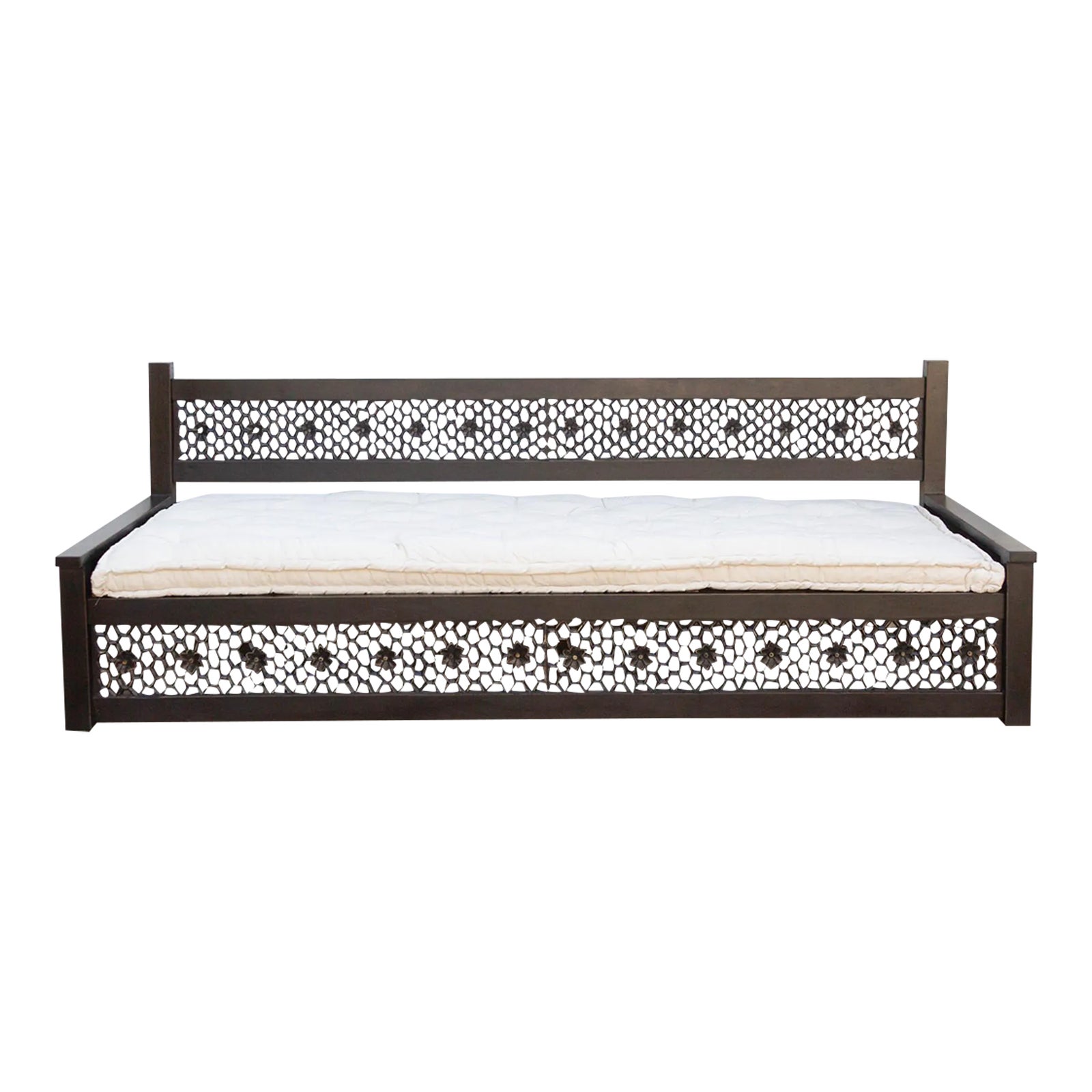 9 Ft Long Floral Carved Daybed | Chairish