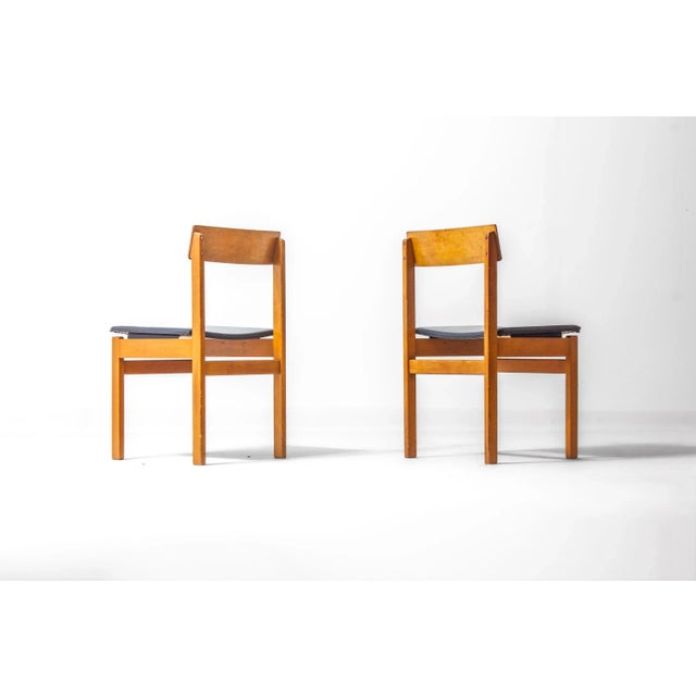 Beige Abstracta Dining Chairs in Beech by Jos de Mey for Van den Berghe-Pauvers, Belgium, 1960s, Set of 6 For Sale - Image 8 of 14