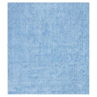 Contemporary Geometric High-low Knotted silk Fragment Rug by Doris Leslie Blau For Sale