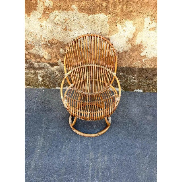 1960s Italian Wicker Chair by Tito Agnoli, 1962 For Sale - Image 5 of 9