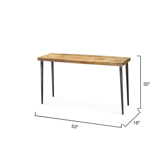 Cabin Jamie Young Farmhouse Wood & Iron Console Table For Sale - Image 3 of 9