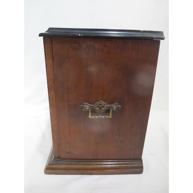 Antique Victorian Wood Travel Secretary Desk File Box W/Inkwells & Calendar For Sale - Image 9 of 12