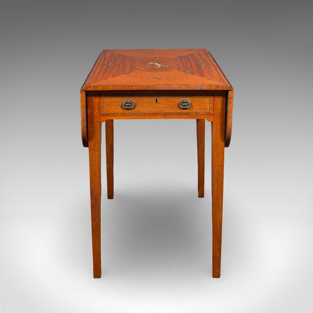 Antique Pembroke Table, English, Satinwood, Drop Leaf, Occasional, Tea, Regency For Sale - Image 6 of 12