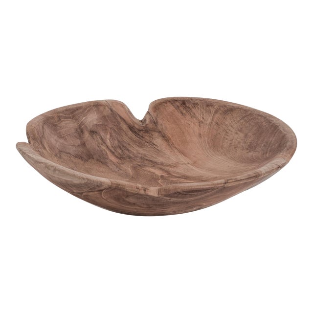 Potenza Natural Teakwood Bowl, Large For Sale