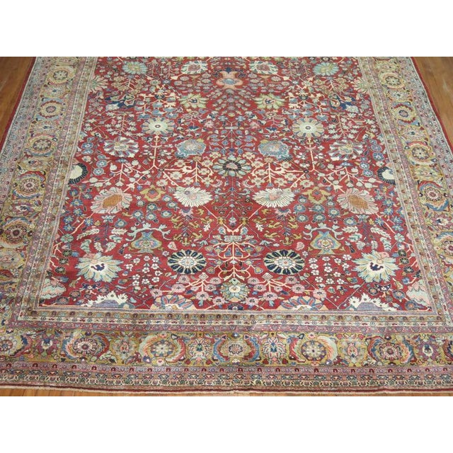Antique Persian Tabriz Sarouk Carpet For Sale In New York - Image 6 of 9