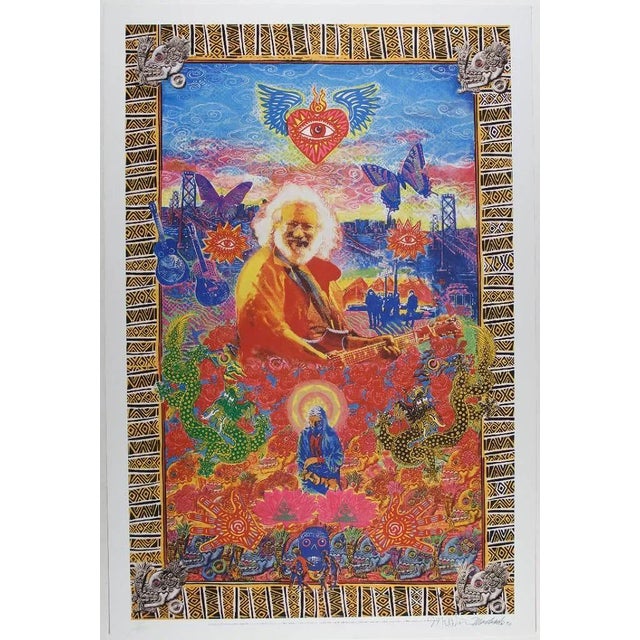 American 1996 Jerry Garcia Limited Edition Signed & Numbered Poster Print by Michael Rios & Anthony Maschado For Sale - Image 3 of 3