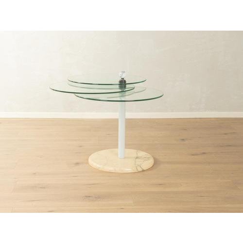 Vintage Postmodern Glass and Marble Side Table For Sale - Image 8 of 14