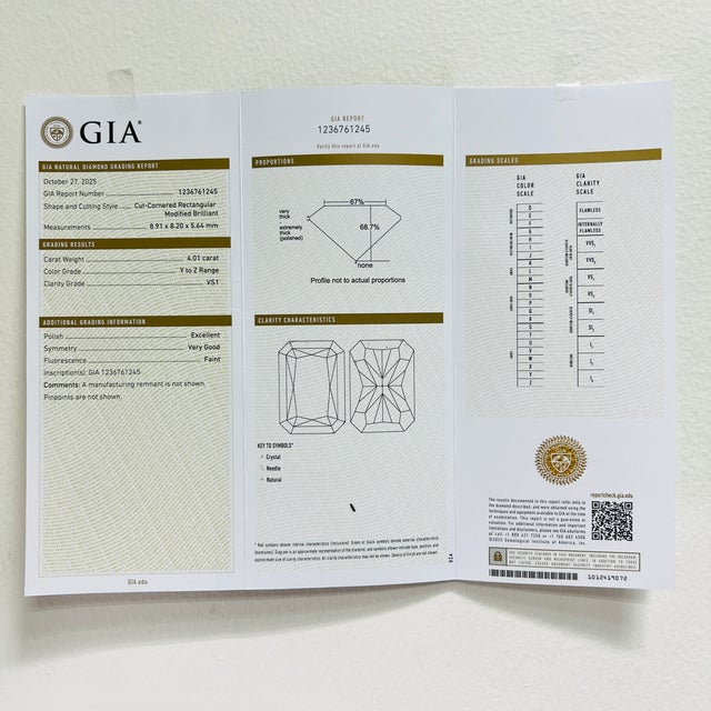 2020s Gia 4 Carat Yellow Diamond Radiant Solitaire Bezel Ring in 18k Yellow Gold, Size 6.5 For Sale - Image 5 of 5
