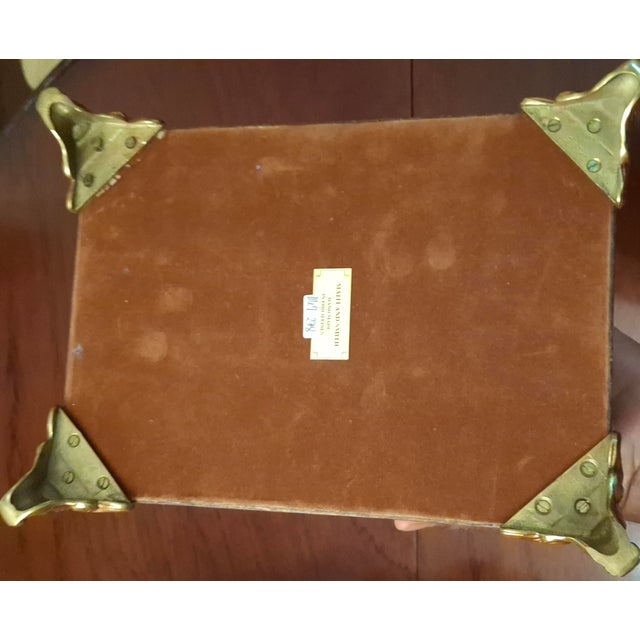1980s Maitland Smith Tooled Leather and Brass Mounts Decorative Box For Sale - Image 9 of 10