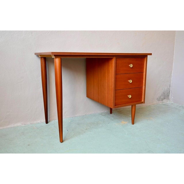 Beige Antique Scandinavian Wooden Desk with Drawers For Sale - Image 8 of 17