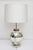 This handsome, polished chrome and mercury-glass table lamp dates from the 1970s with there optic-bubble detail. Shade not...
