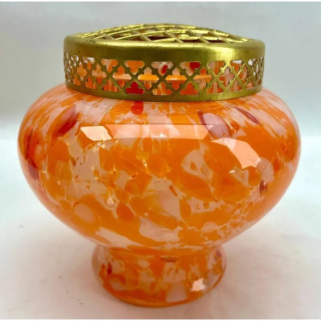 Vase in Multi Color Decor with Grille, 1930s For Sale - Image 3 of 13