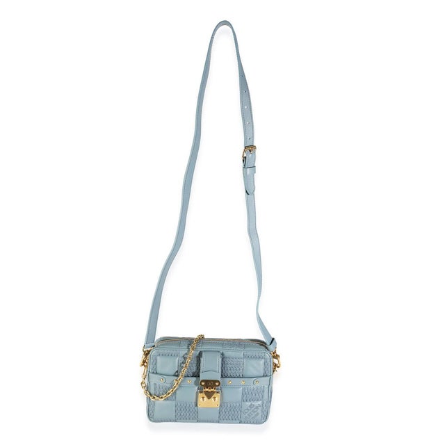 Glacier Quilted Damier Lambskin Troca PM For Sale In New York - Image 6 of 7