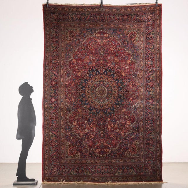 Antique rug in cotton and wool, extra fine knot, hand made. This piece is attributed to the mentioned designer/maker. It...