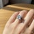 Sterling Silver Cubic Zirconia Ring- Dainty Sparkling Statement Jewelry Gift- Size 8 For Sale - Image 4 of 10
