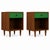 Mid century modern 2 tone walnut stands. Stands are in excellent condition. The stands are in manner of Glenn of...