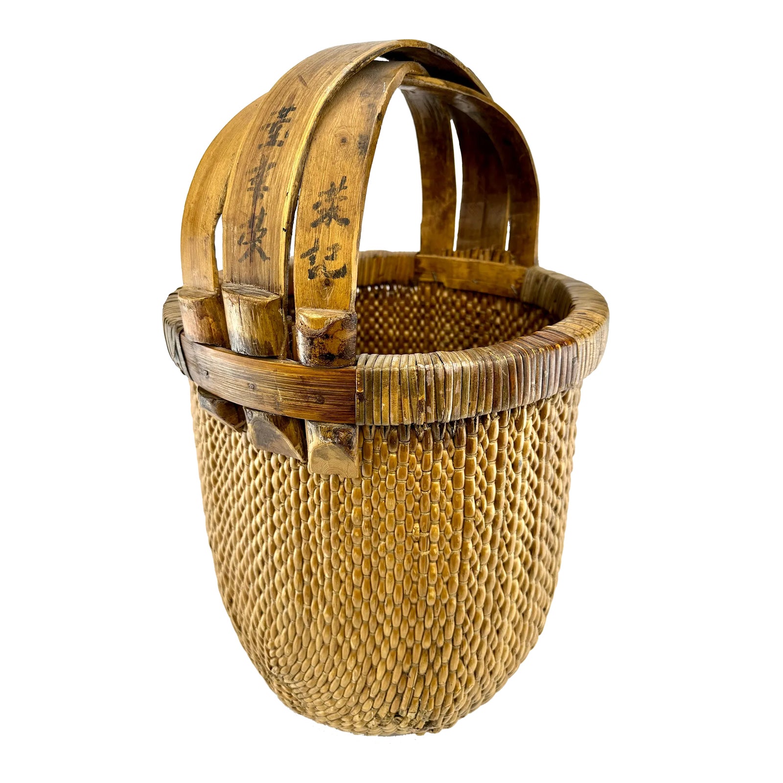 Late 20th Century Antique Chinese Rice Basket | Chairish