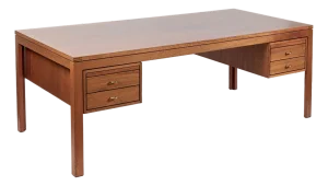 Danish Mahogany Executive Desk by Søborg Møbler, Mid Century Modern Desk, 2 Matching Avail