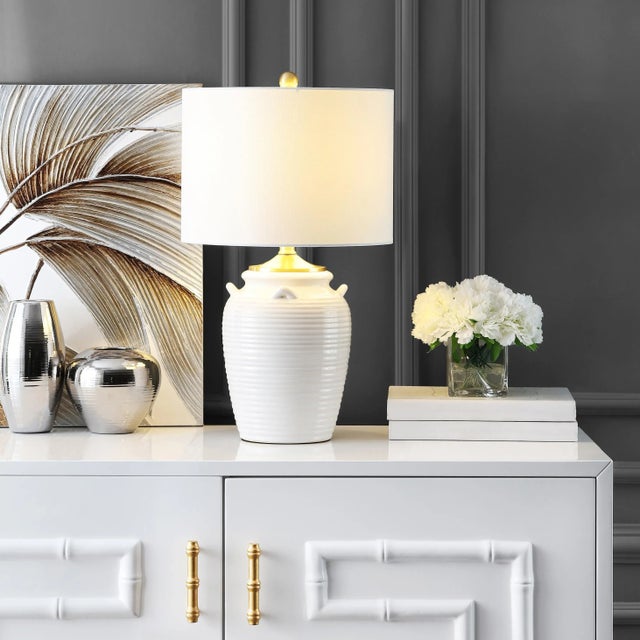 Contemporary Lener Urn Table Lamp in Ivory For Sale - Image 3 of 3