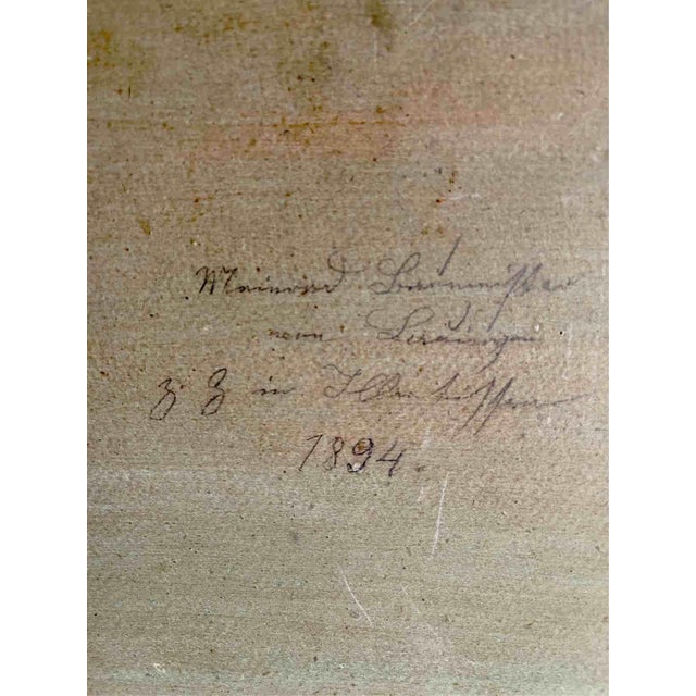 Unknown, Portrait of a Lady, 1894, Oil on Cardboard For Sale - Image 4 of 12