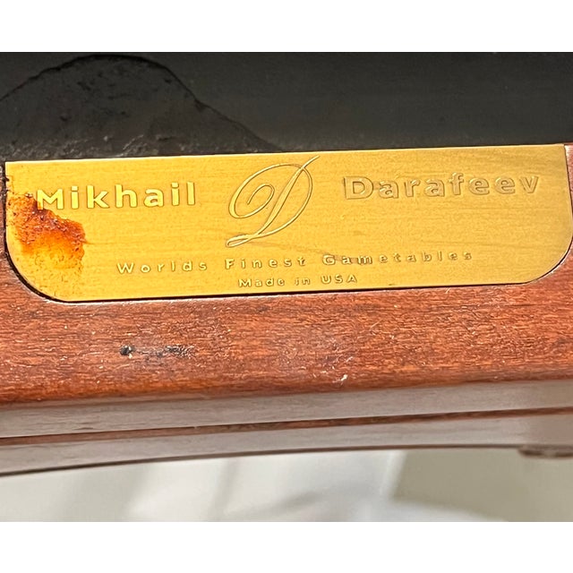 Vintage 1970s Mikhail Darafeev Pedestal Dining/Poker Table With Six Leather Swivel Chairs For Sale In Dallas - Image 6 of 18