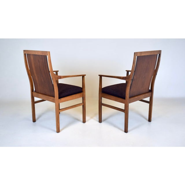 Wood 1970's Walnut Armchairs by Lane Furniture For Sale - Image 7 of 9