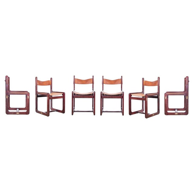 Brown Nautical Style Chairs by Gigi Radice, Italy, 1960s, Set of 6 For Sale - Image 8 of 8