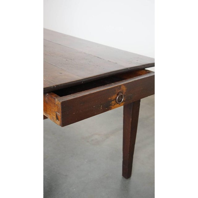 Antique French Fruit Tree Wood Dining Table with 2 Drawers For Sale - Image 11 of 13