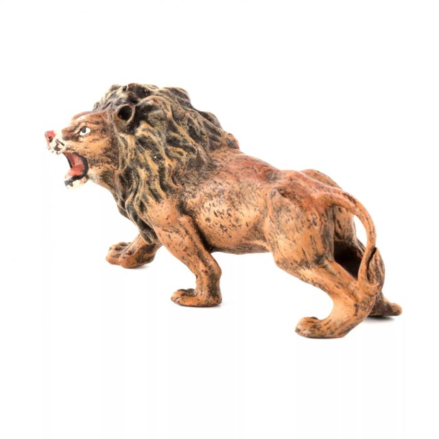 Miniature Lion in Bronze from Bergman Factories, Vienna For Sale - Image 5 of 8
