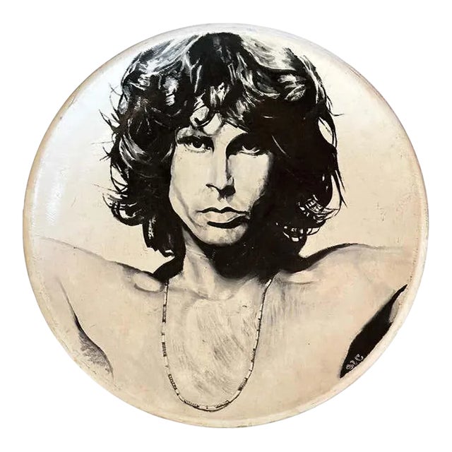 Pop Art Black & White Large Collector Plate of Jim Morrison For Sale