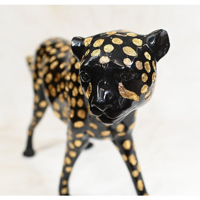 Art Deco Bronze Black Panther Statue For Sale - Image 5 of 10