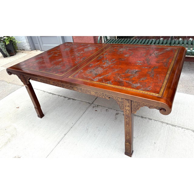 1960s Drexel Heritage Mid-Century Vintage Chinoiserie Dining Table For Sale - Image 5 of 11