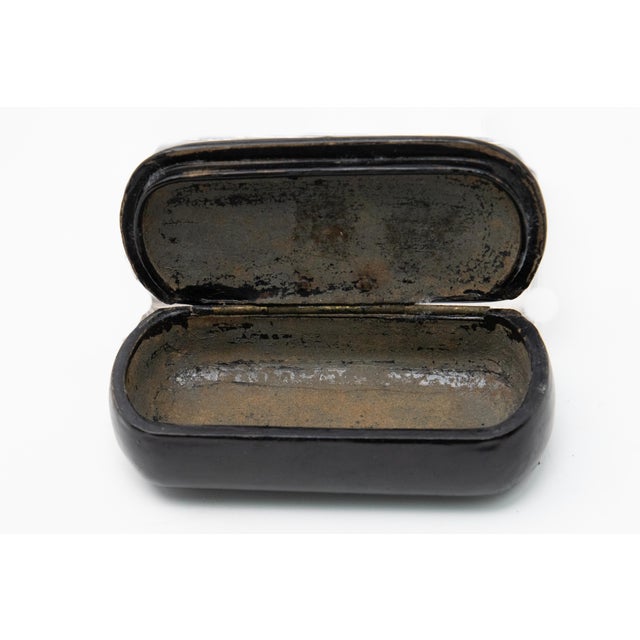 Vintage Horse Jumping Scene Enamel Black Lacquer Box For Sale - Image 4 of 11