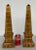 Modern Gold Leaf Finished Grided Obelisk Pair For Sale - Image 4 of 5