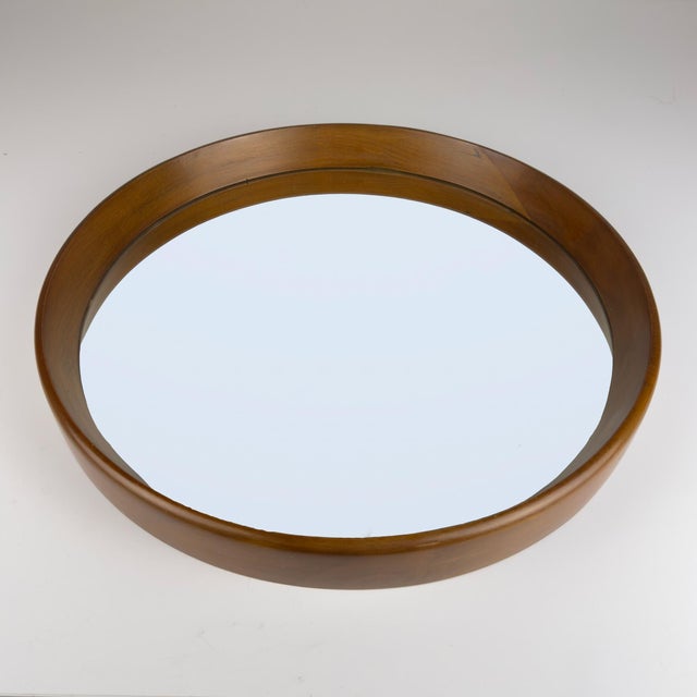 Brown Mid-Century Wall Mirror in Teak, Italy, 1960s For Sale - Image 8 of 12