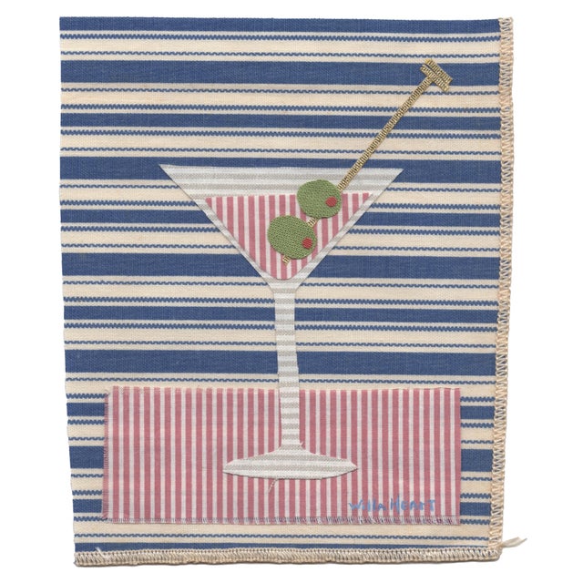 Bridget the Martini by Willa Heart in Brimfield Black Frame, Mini Art Print For Sale