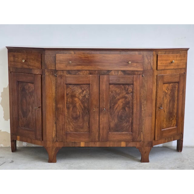 Wood Large Antique Italian Walnut Sideboard, 1820 For Sale - Image 7 of 18