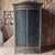 Vintage Teal and Burgundy Wicker Wardrobe The wardrobe has hanging space and 3 removable and adjustable shelves The door...