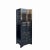 This is an oriental narrow slim cabinet painted in distressed black lacquer finish with brown trim rim accent. The doors...