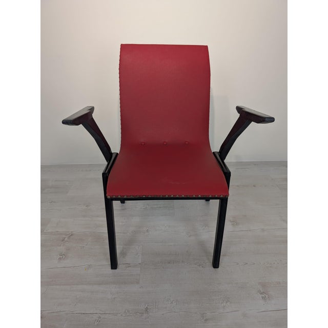 Designer Wooden Chair from the 1960s/1970s Designer chair from the 1960s/1970s Chair made of wood. Seat upholstered in...