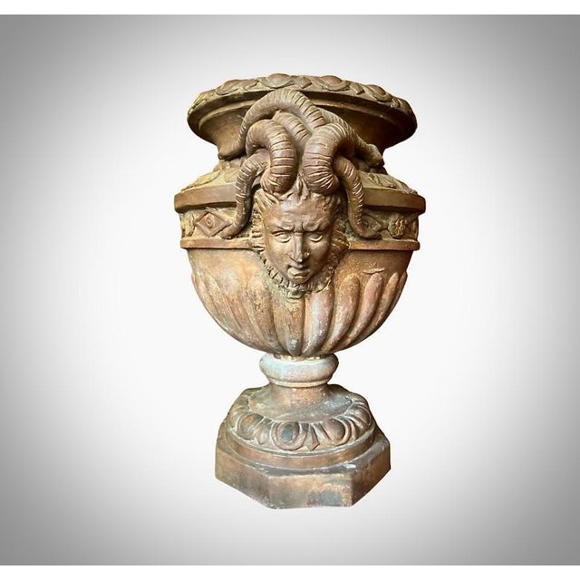 Baroque Large Antique Terracotta Vase Jardinière with Medusa Handle, 1600s For Sale - Image 3 of 18
