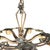 1920s 1928 Art Deco Brass Petite Five Light Circular Polychrome Chandelier For Sale - Image 5 of 11