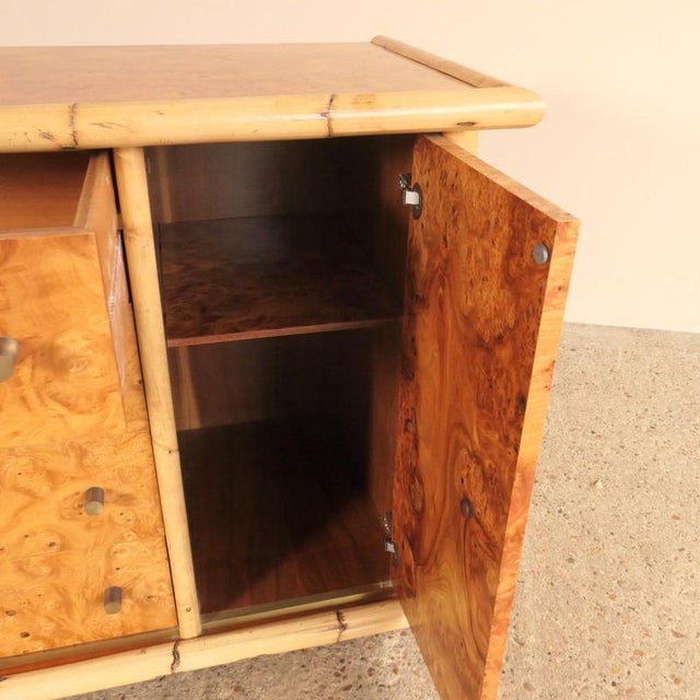 Vintage Burl Bamboo Sideboard, 1980s For Sale - Image 12 of 15
