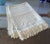Mid 20th Century Vintage Linen Checkered Tablecloth With Crochet Details For Sale - Image 5 of 5