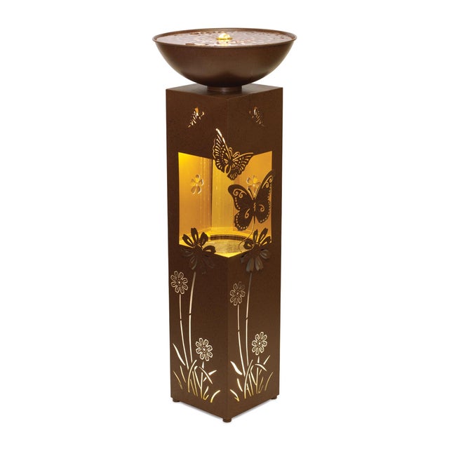 Add elegant movement and warm ambient light to your space with this Floral and Butterfly Illuminated Fountain. Designed...