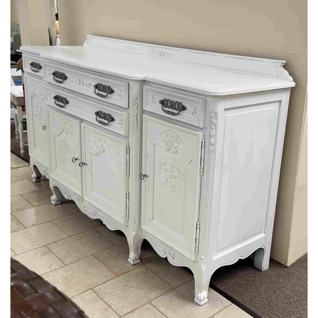 Vintage Painted French Country Sideboard Buffet Cabinet For Sale - Image 10 of 16