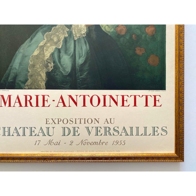 Madame Vigee Le Brun Vintage 1955 Neoclassical Mourlot Lithograph Print Framed French Exhibition Poster " Marie Antionette With a Rose " 1783 For Sale - Image 14 of 15