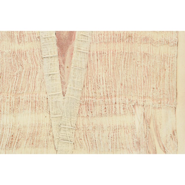 Contemporary Modern Mixed Media Textured Kimono in Neutral Blush, Collagraph Master Plate #2 by Patricia A. Pearce For Sale - Image 3 of 6