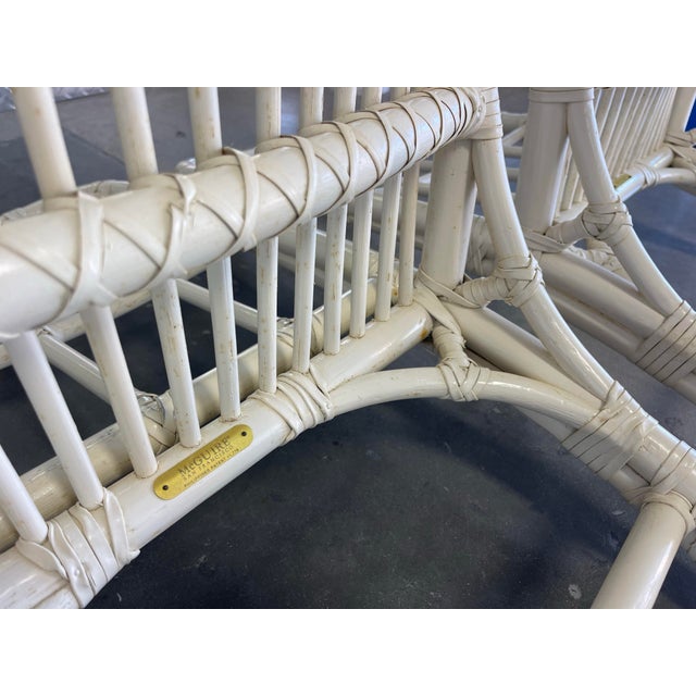Vintage McGuire San Francisco Cathedral Back Rattan Dining Chairs – Set of 4 For Sale - Image 10 of 12