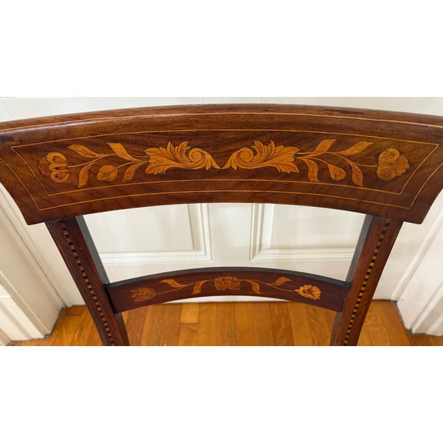 Pink Late 19th Century Dutch Regency Satinwood & Mahogany Marquetry Side Chair For Sale - Image 8 of 11